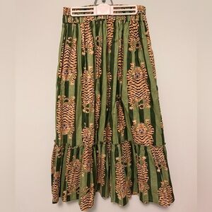 Green Tiger Print Skirt